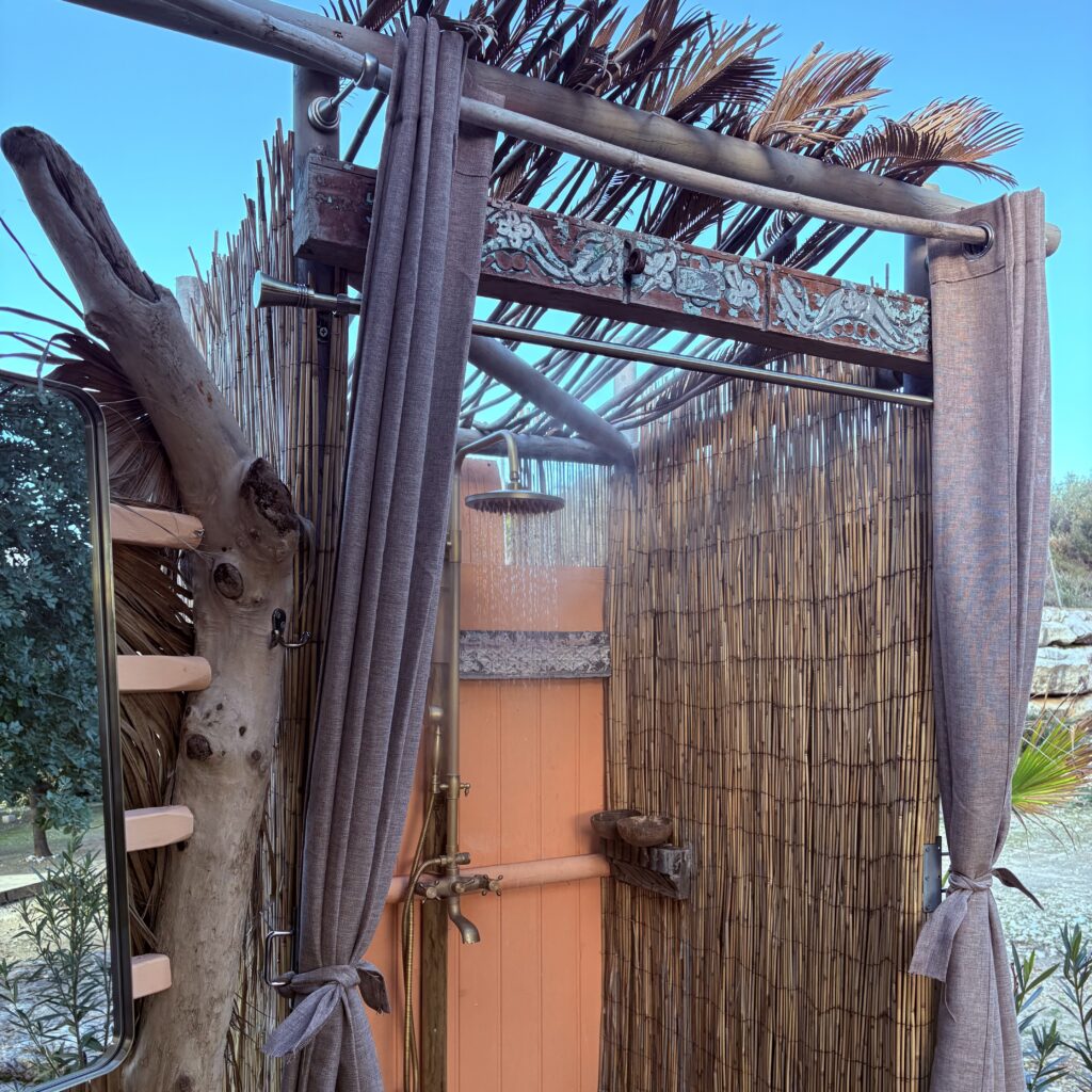 nature shower outstide shower can hippie